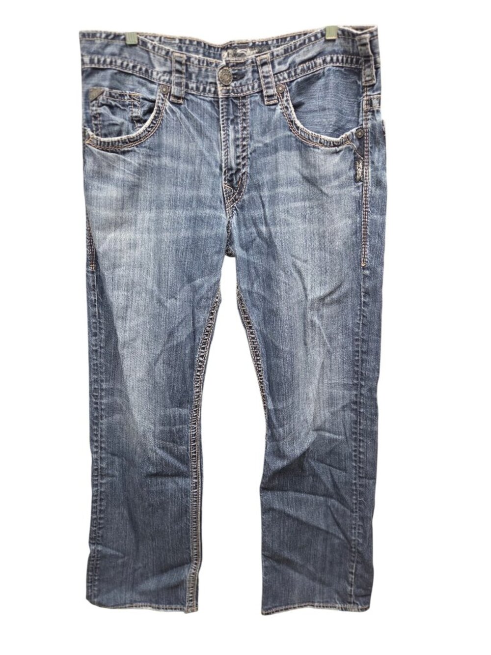 Man's Silver Gordie Jeans 36 x 34 Straight Leg
